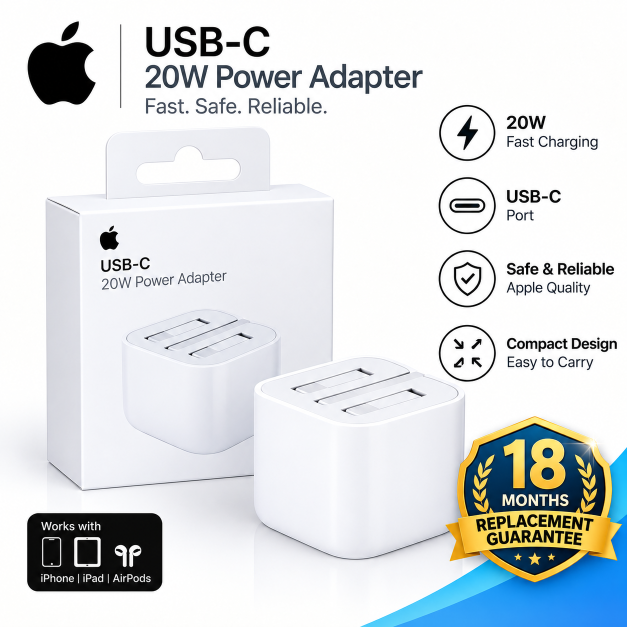 18 months guarantee-Apple 20W USB-C Power Adapter